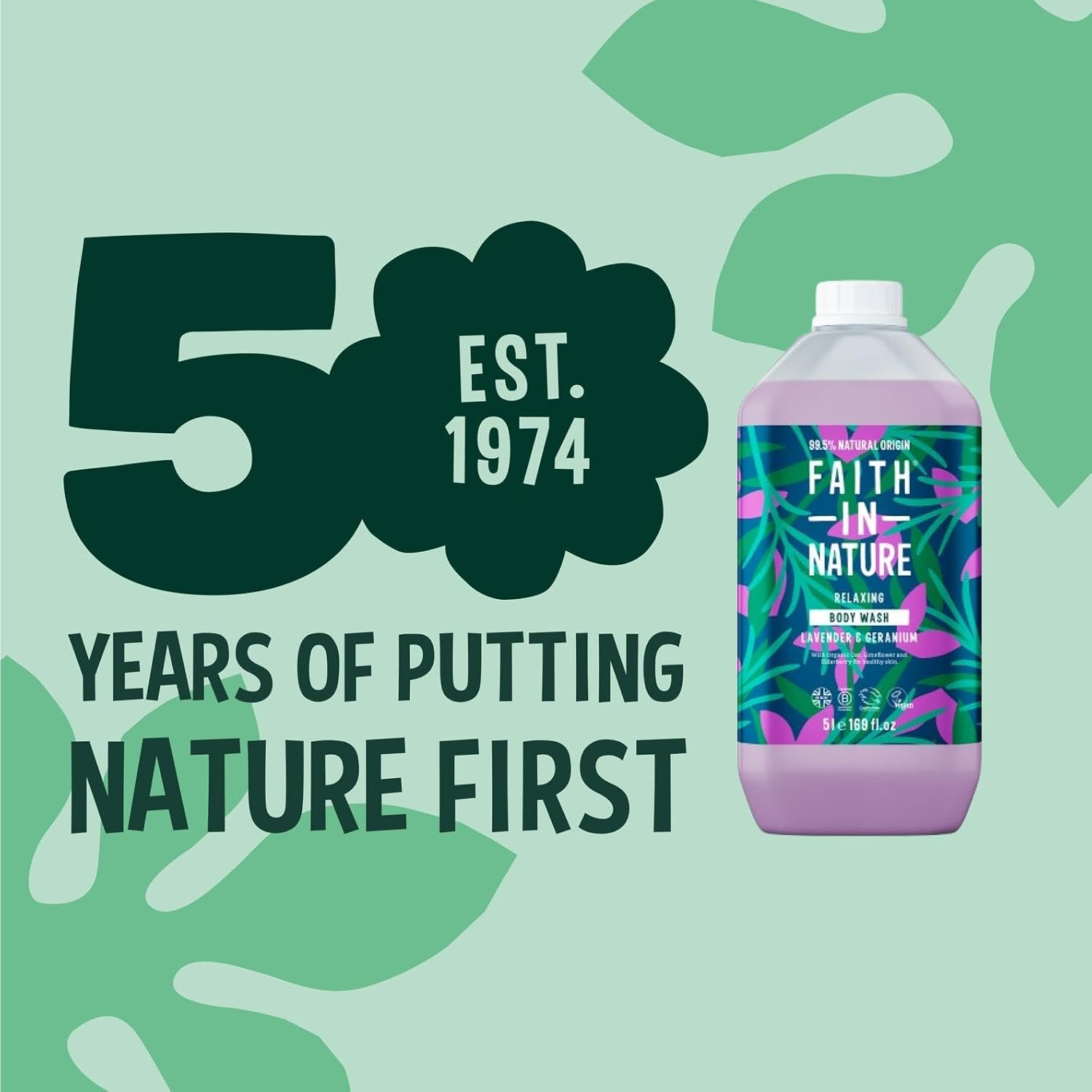 Faith in Nature Vegan Lavender & Geranium Bodywash 5 Litre image number 5