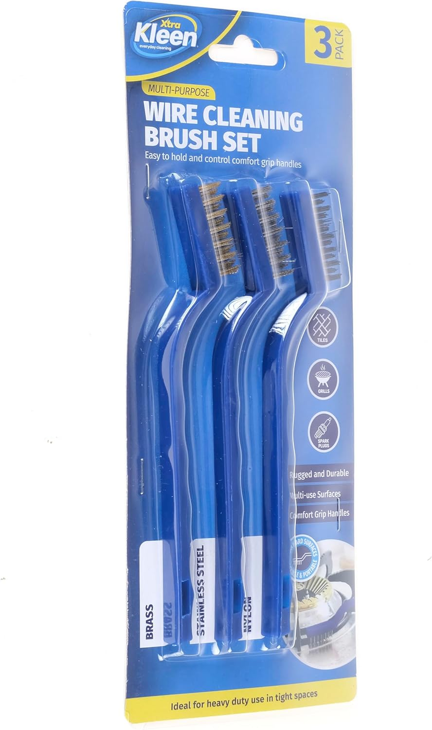 Cleaning Wire Brush Set, Blue (Pack of 3) image number 6