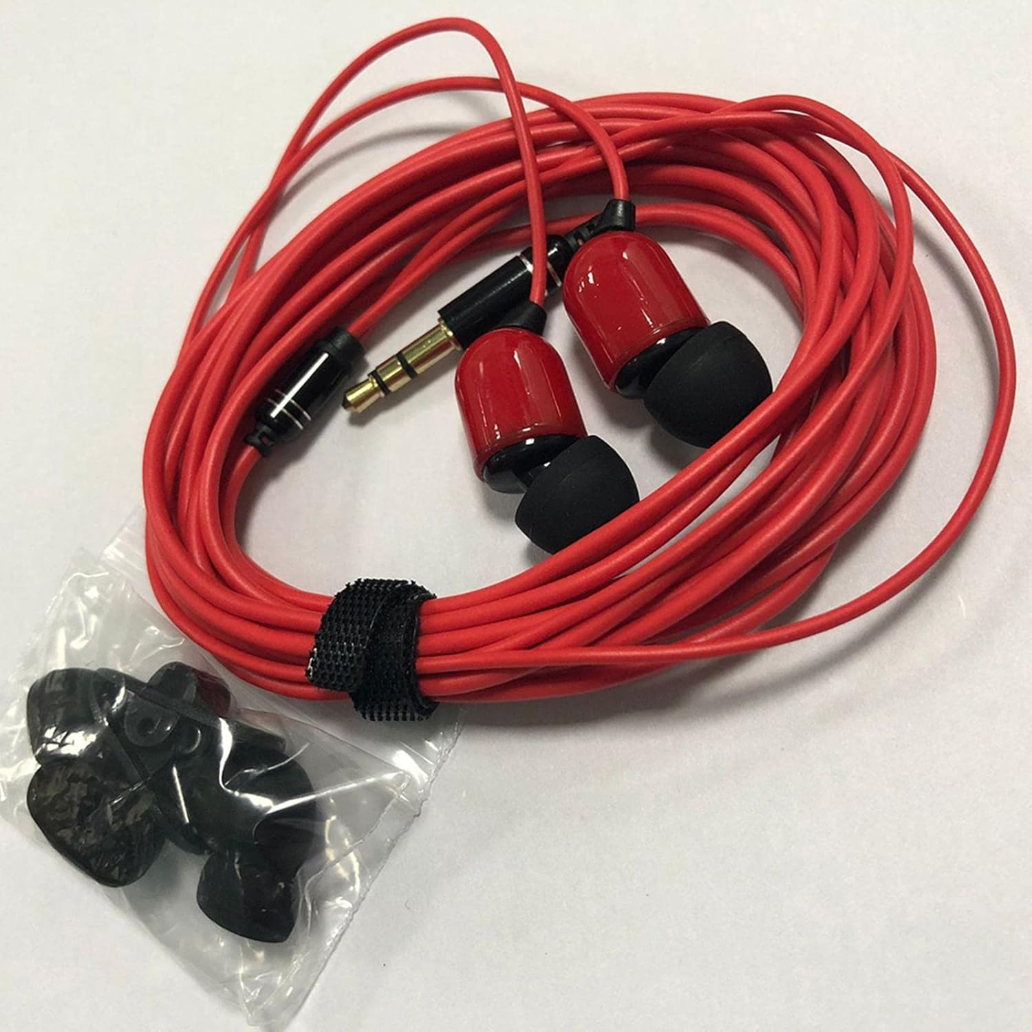 Ear Buds with Long Wired Cord | Wired in Ear Headphones with Microphone - Blocking Bass Ear Buds Headphones Corded for Long-Distance Usage for Computer And - Three Meters With Wheat White image number 4