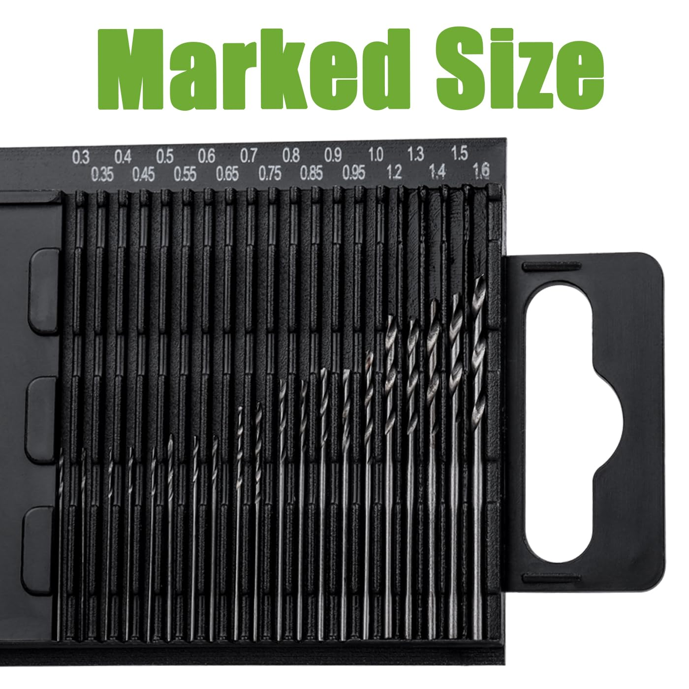 20 Pcs Mini Micro Drill Bits 0.3-1.6Mm Shank Twist Drill HSS Small Twist Drill Bit Set DIY Manual Hardworking Kit Pin Vise Rotary Hand Tools Accessory image number 2