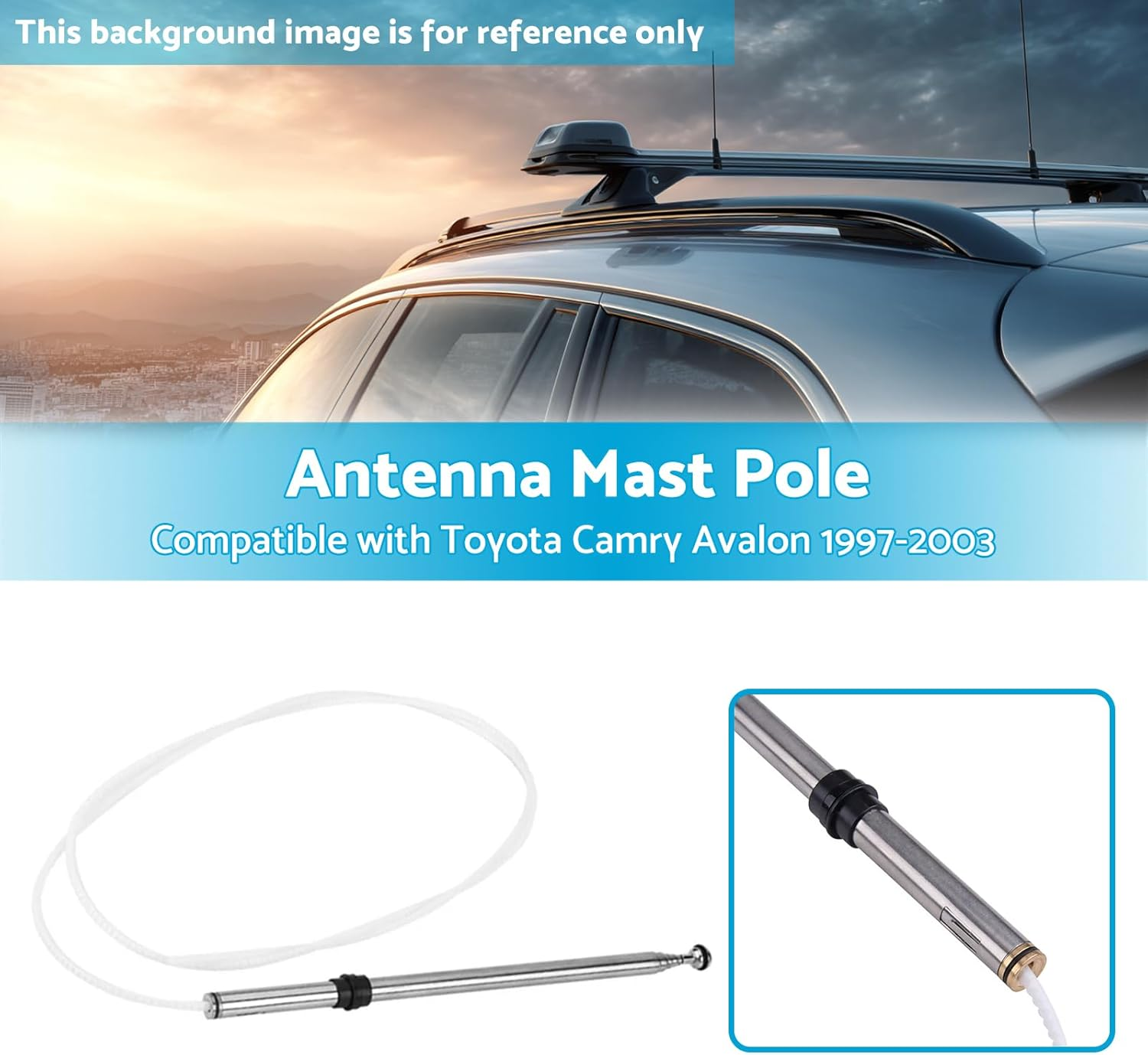 KAKA AUTO PARTS Car Antenna Aerial Mast Pole Compatible with Toyota Camry Avalon 1997-2003 Electric Type image number 1
