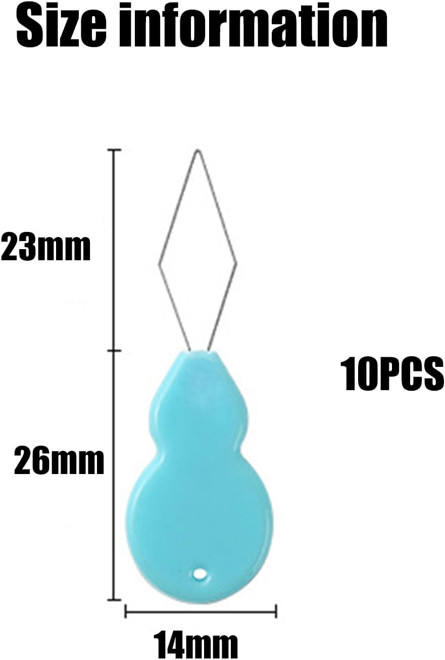 BGENHPON 10 Pcs Brass Wire Gourd Shaped Needle Threaders for Hand Sewing and Sewing Machines Easy to Insert Cross Stitch Mending Clothing Random Colors