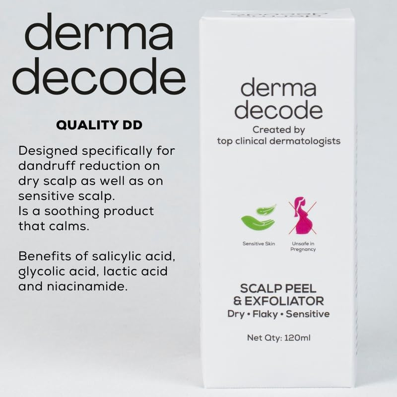 Derma Decode Dandruff Remover Pre-Shampoo Scalp Treatment for Dry Hair/Scalp | Moisturizing anti Dandruff Scalp Exfoliator with Salicylic Acid & Tea Tree Oil - 120 Ml image number 2