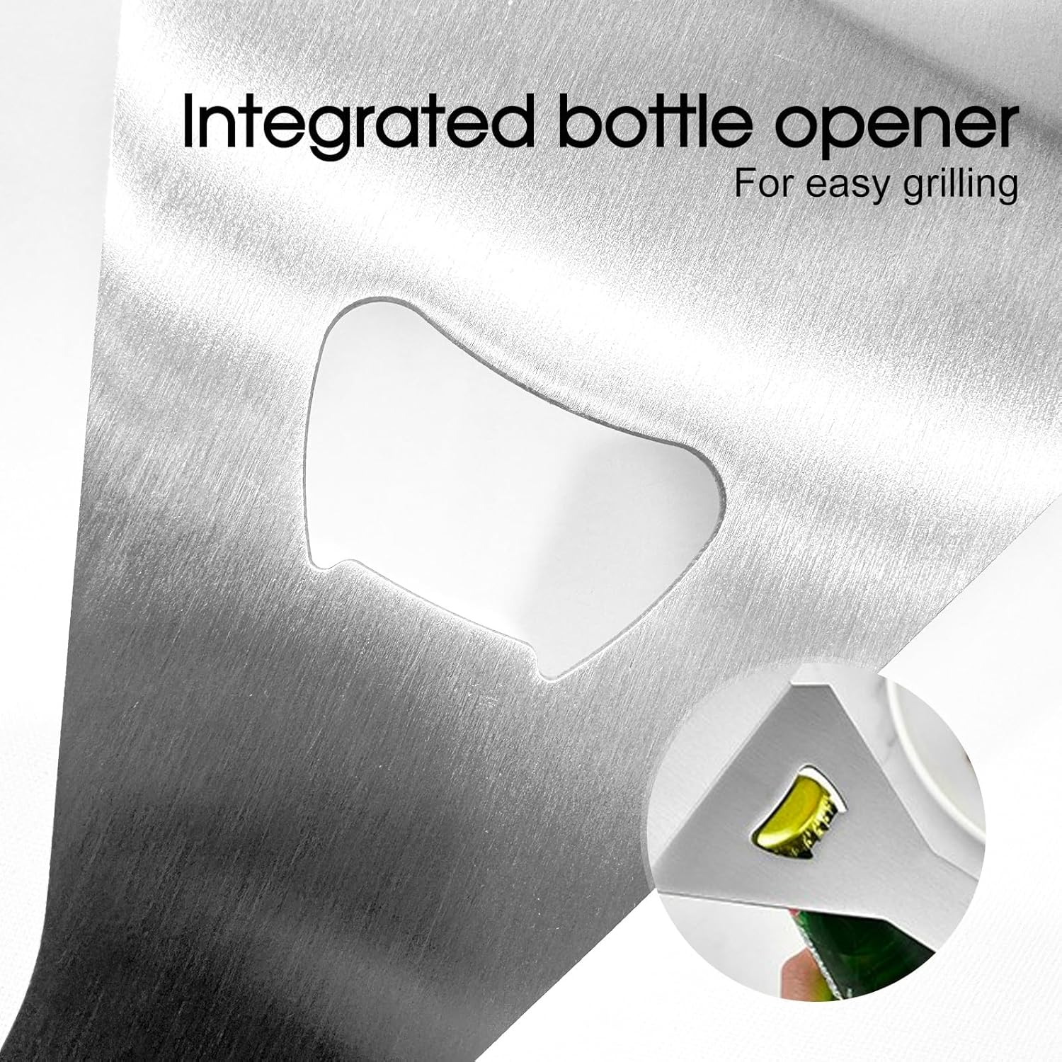 Ledlabs Professional BBQ Spatula Set (1/2/3-Pack) &ndash; 44.5Cm Extra Long Stainless Steel Grill Turner with Bottle Opener &ndash; Heat-Resistant Non-Slip Handle &ndash; Perfect for Burgers, Steaks (1) image number 2