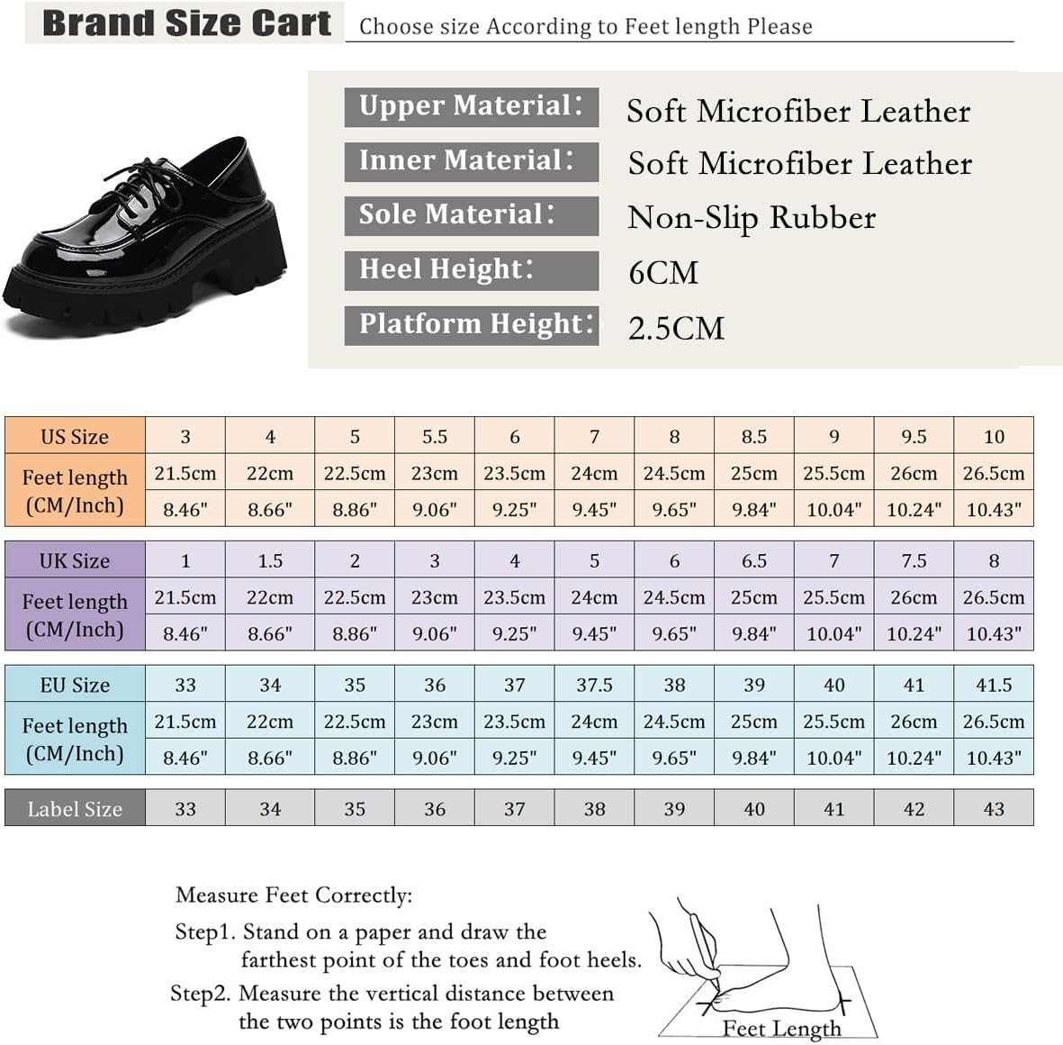 Galindopia Women Fashion Platform Loafers Lug Sole Slip on Square Toe Mary Jane image number 7