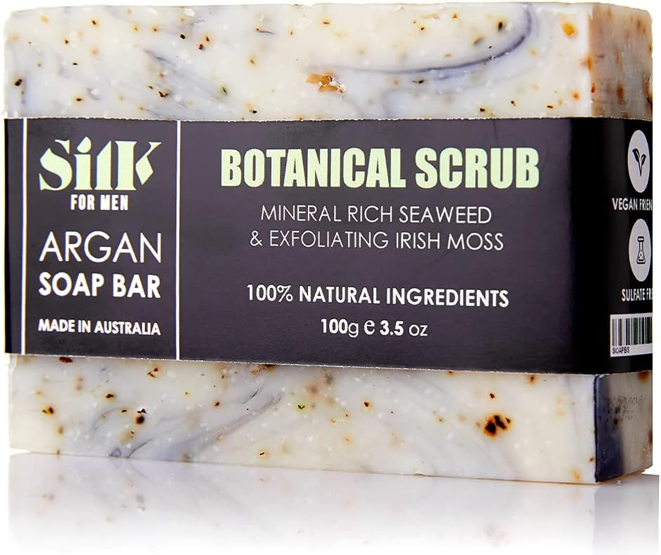 Silk Oil of Morocco Silk for Men Botanical Scrub Argan Soap Bar 100 G image number 1