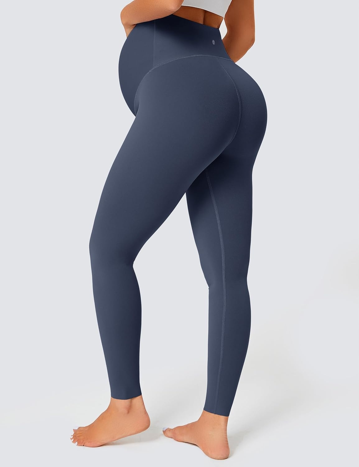 BAYDI Opaque Maternity Leggings High Waist Maternity Trousers Women'S Pregnancy Leggings Long Stretch Pregnant Trousers, Cyan, L image number 4