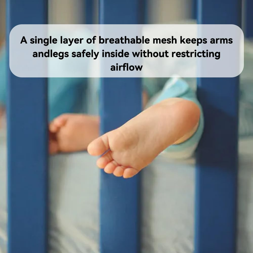 Baby Breathable Mesh Liner Fits Full-Size Cribs,Classic Collection 3Mm Mesh, Four-Sided Slatted and Solid Back Cribs &ndash; Anti-Bumper (White) image number 2