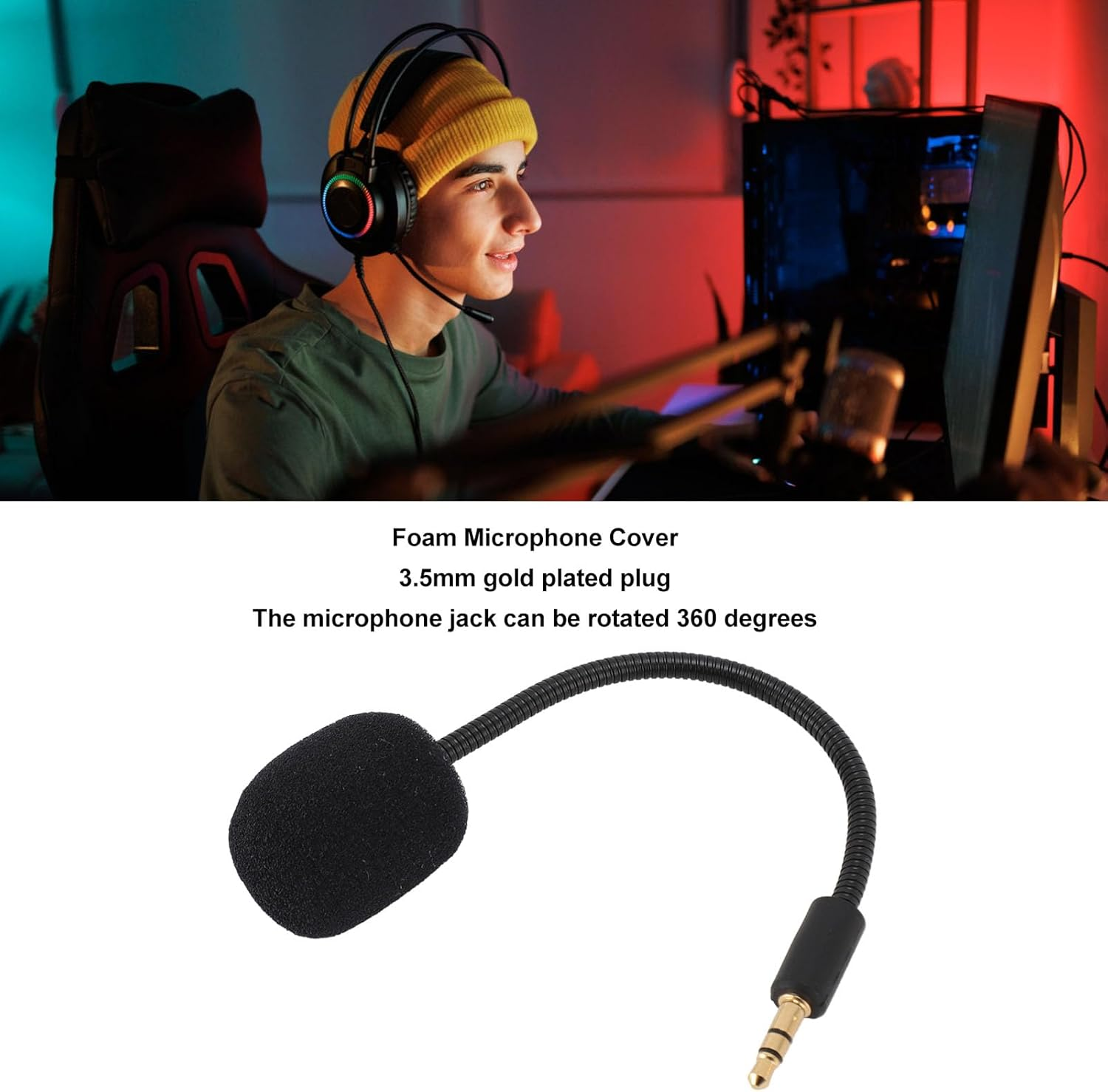 Replacement Game Mic for Barracuda X Headset, 3.5Mm Gold Plated Detachable Mic Boom image number 4