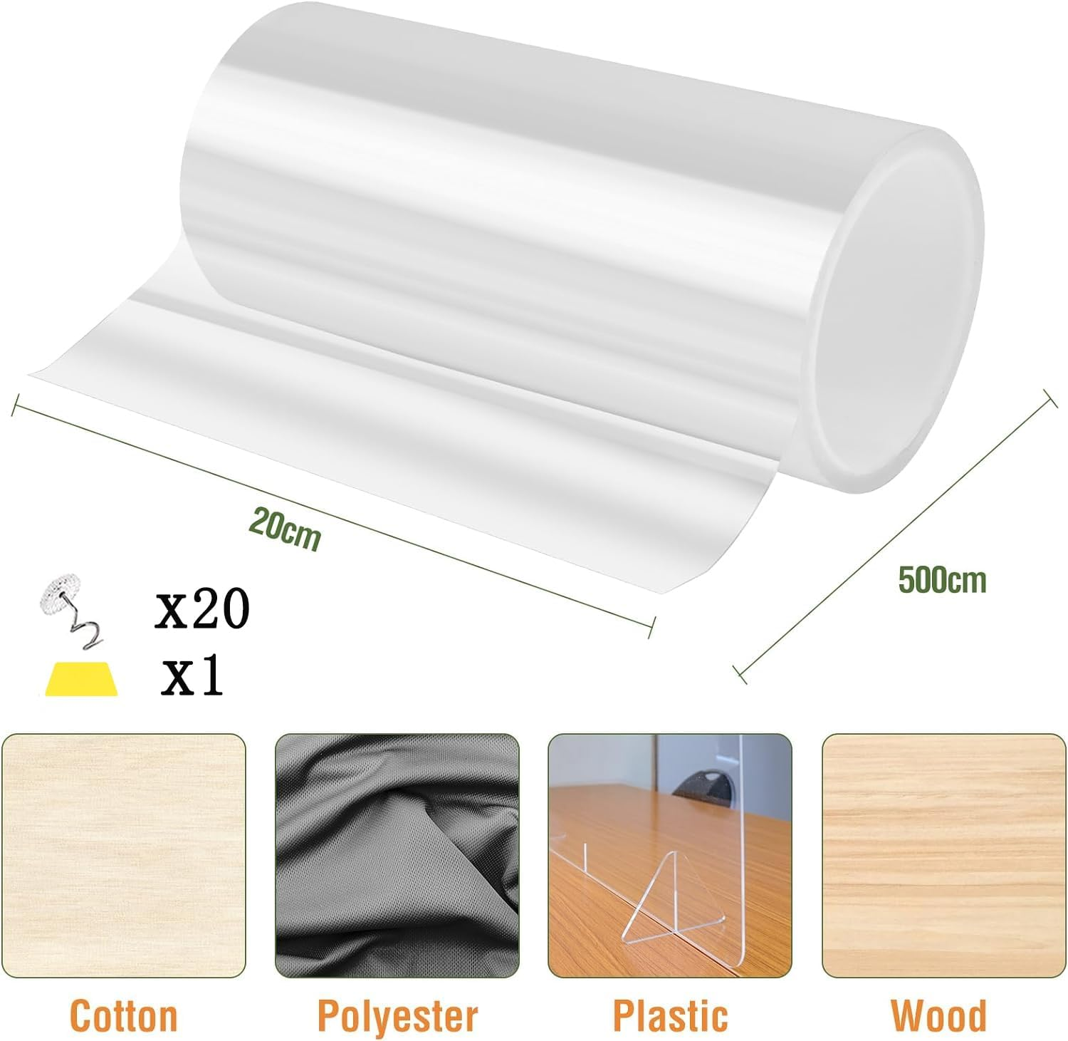 Scratch Protection Sofa Cat Tape, Cat Scratch Protection, Anti-Scratch Film Self-Adhesive Flexible Cut for Fit Couch Door Wall (20 X 500 Cm) image number 2