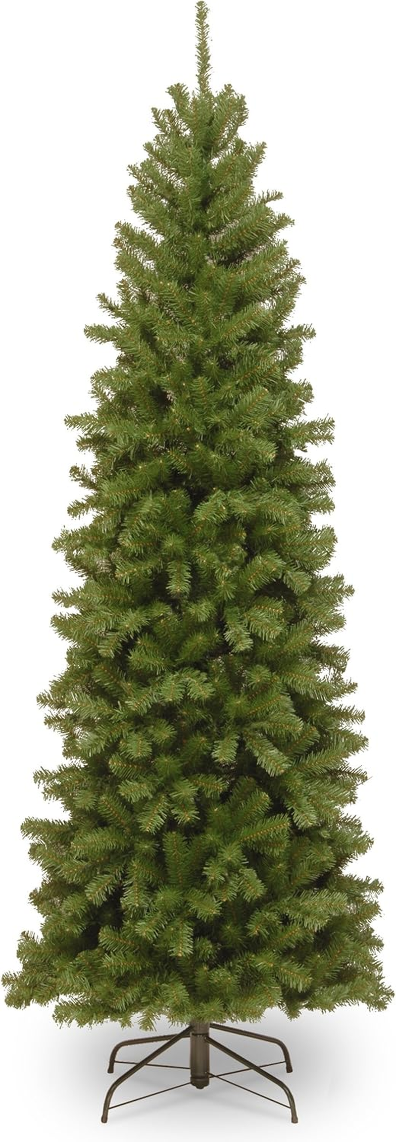 National Tree Company Artificial Slim Christmas Tree, Green, North Valley Spruce, Includes Stand, 6 Feet image number 2