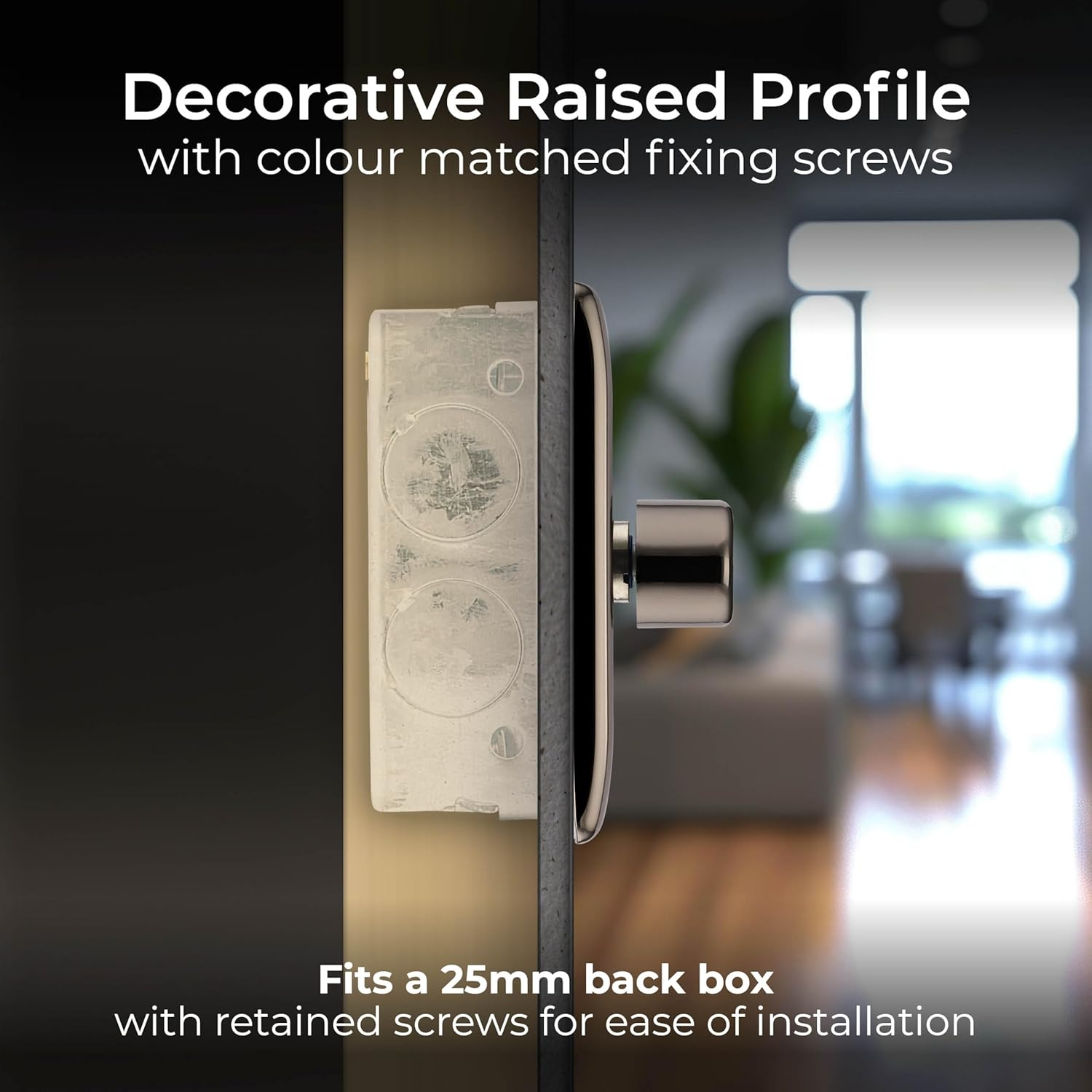 BG Electrical Intelligent Double Wall Dimmer Switch, 2 Way, Raised Profile, round Edges, Nexus Metal, Black Nickel, 200W, NBN82 image number 3