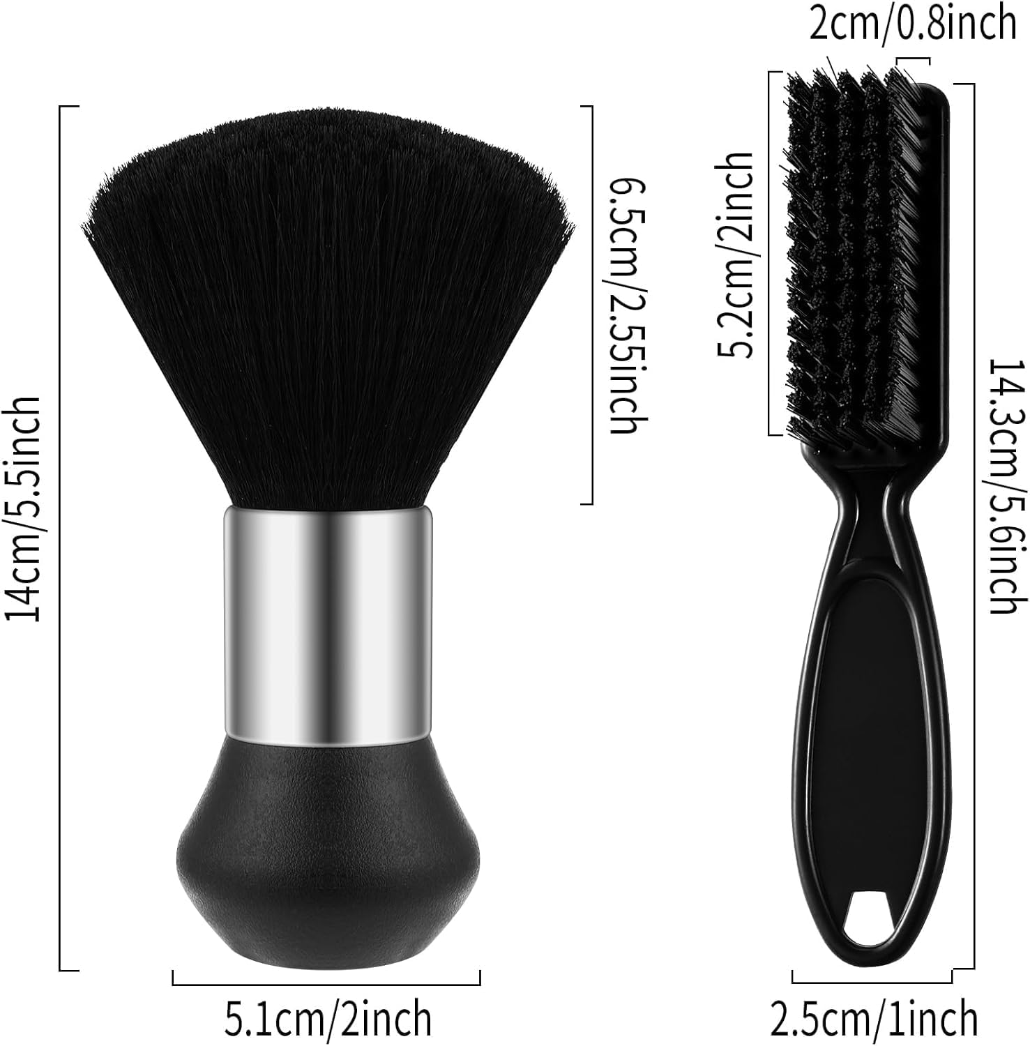 Black Barber Brush Neck Duster, 2Pcs Hair Cutting Brush Soft Barber Trimmer Clipper Cleaner Hairbrush, Soft Hair Cutting Brushs for Loose Hair Removal image number 5
