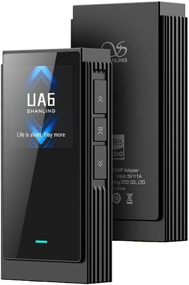 SHANLING UA6 Headphone Amplifier, Portable USB DAC Amp, Cs43131X4 DAC, 768Khz/32Bit DSD512, 1.3IN Display, for Android/Ios/Mac/Windows, 3.5/4.4Mm/Spdif Output, up to 361Mw@32&Omega; Output (Silver)