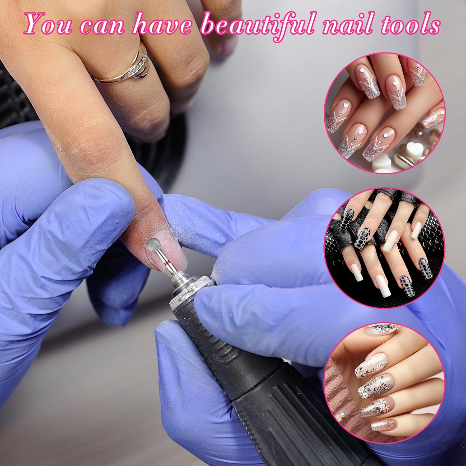 Pack of 5 Bits for Nail Cutters, round Nail Cutter Bits, Cutter Nail Attachments, Attachments, Cuticle Drill, Diamond Ball Cutter Set for Manicure Jewellery Glass Ceramic Gel Polishing Tools