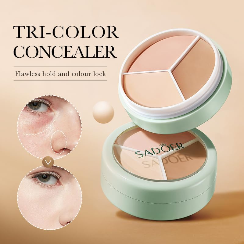 Tri-Color Concealer Palette, Natural Coverage, Precise Skin Tone Matching, Easy Application image number 3