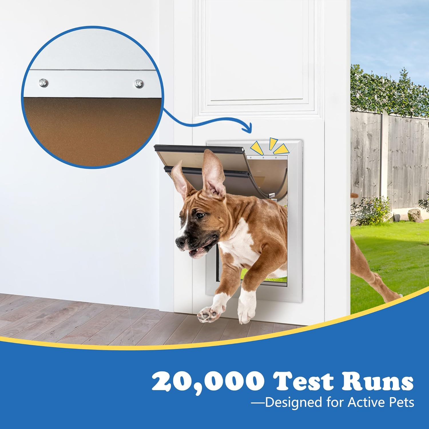 Large Dog Door for Door - Aluminum, Lockable for Safety, Easy in & Out, Extreme Weather Resistant, up to 110 Lbs image number 3