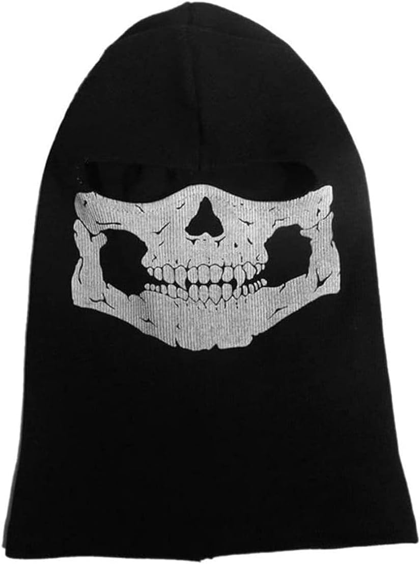 Unisex Ghost Print Balaclava Mask Ghosts Skull Full Face Mask Windproof Ski Mask Motorcycle Face Masks for Men Women Balaclavas Black image number 4