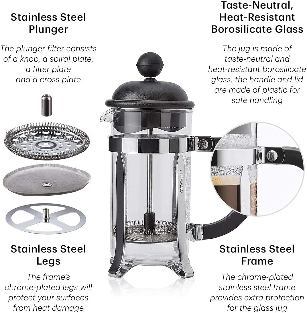 Bodum French Press, Caffettiera Black, 350Ml, 1913-01 image number 3