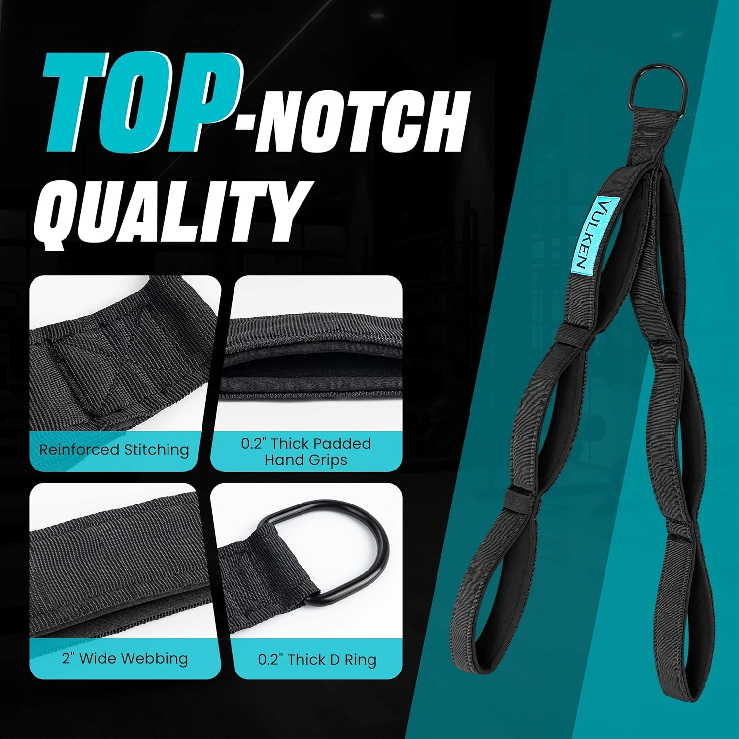 Vulken Tricep Rope Cable Attachment. Dual Lengths in One image number 2
