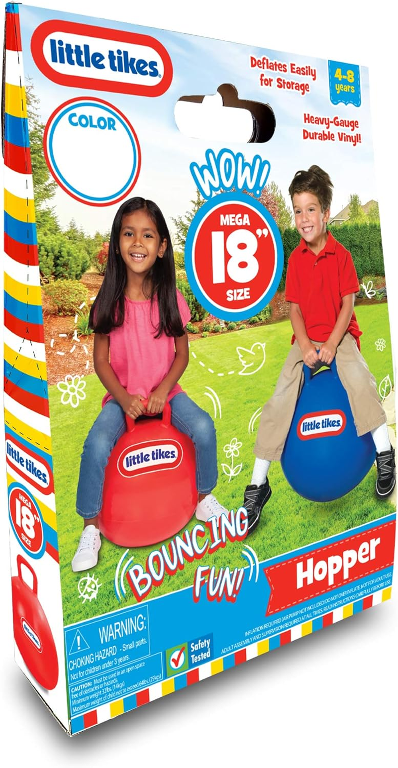 Little Tikes Bouncing Fun! Red Hopper 9301A - Mega 18" Inflatable Heavy Gauge Durable Vinyl Ball - Deflates Easily for Storage - Exercise Learning Fun? YES - Use That Energy! for Kids Ages 4-8 image number 2