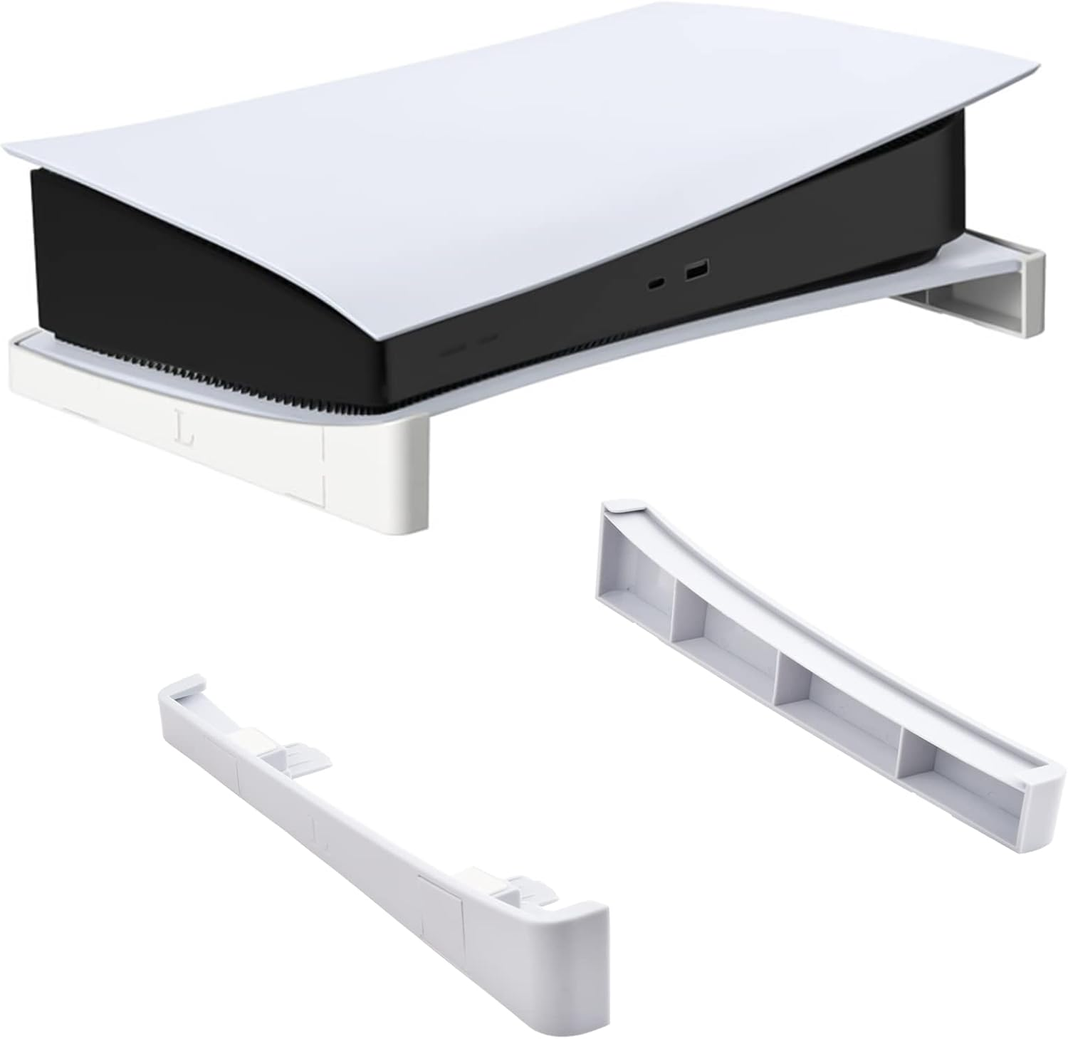 Horizontal Stand for PS5 Console, Compatible with PS5 Disc & Digital Edition, Anti-Slip Base, White image number 6