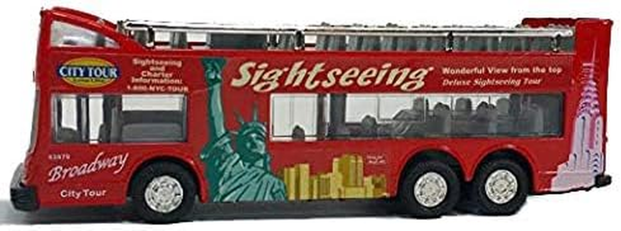 Kins-Mart New York City NYC Double Decker Sightseeing Broadway City Tour 6 Inch Diecast Tour Bus image number 4