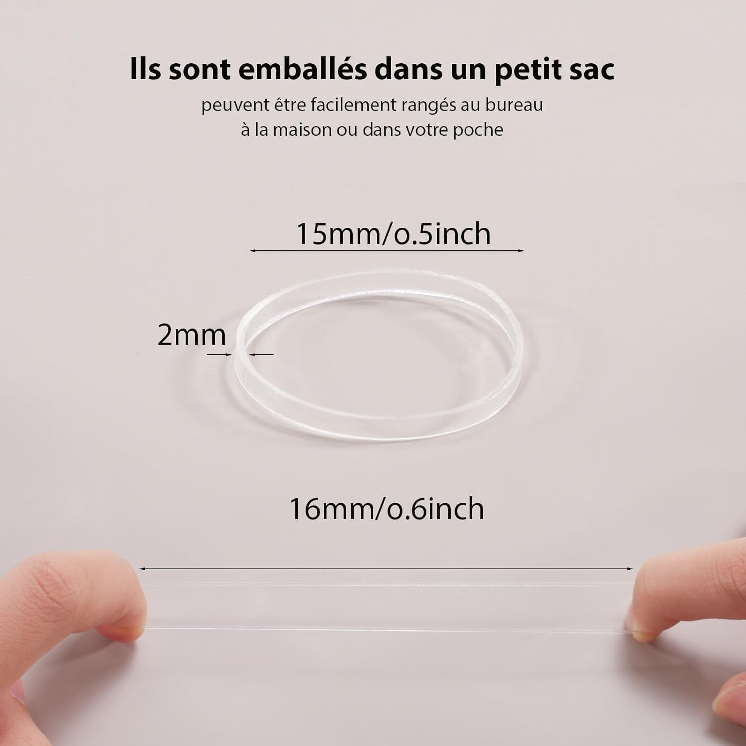 Pack of 1000 Mini Small Hair Bobbles Rubber Bands Elastic Scrunchies for Women Girls Men (Transparent) image number 4