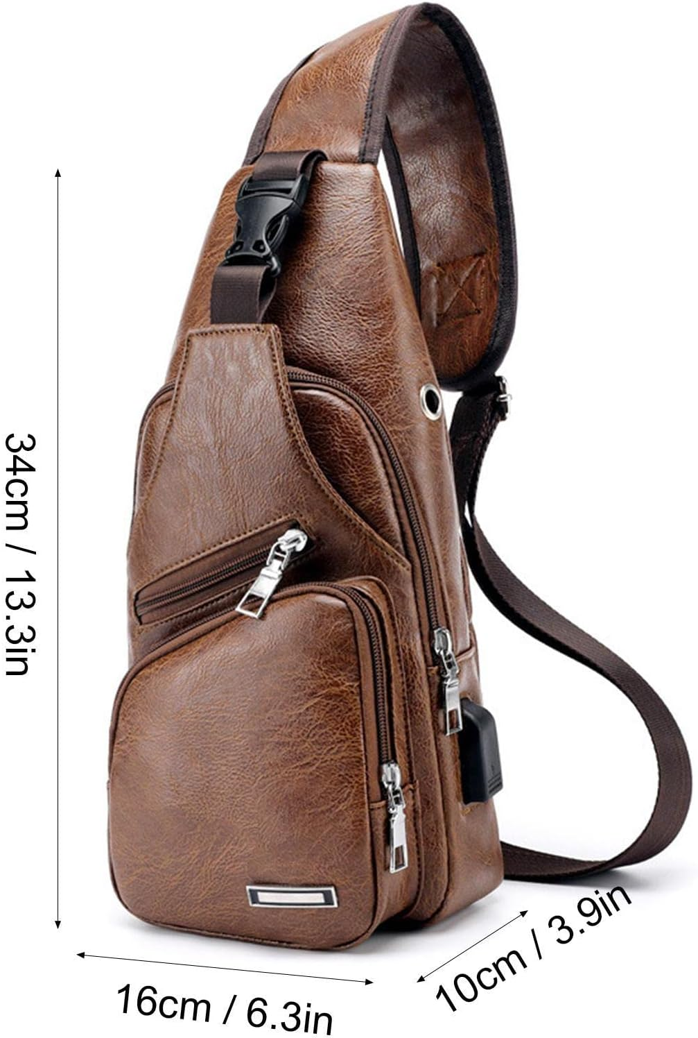 Men Sling Bags Waterproof - Sash Bags | Sling Bag Anti-Thief Personal Pocket Bag, Lightweight Chest Shoulder Backpack for Travel image number 1