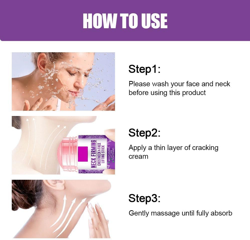 Retinol Collagen Neck and Chest Firming Stick, anti Aging & anti Wrinkle Stick for Tightening, Lifting, and Moisturizing Neck, Chest & Face, Reduces Double Chin & Sagging Skin for Women & Men (1PCS) - 2Pcs image number 6