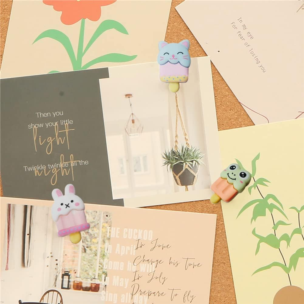 30 Pcs Ice Cream Push Pins Cute Frog Pushpins Mini Decorative Thumbtacks Animal Drawing Pins for Photo Notes Map Bulletin Board Office Supplies image number 1