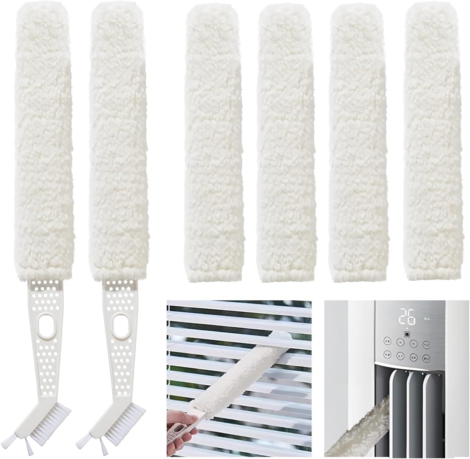 Air Conditioner Cleaning Kit with 4 Replaceable Microfibre Brush Cloths - No Disassembly Required Mini Split & Window AC Cleaner Tool, under Fridge Cleaning Kit for Appliances, Eco-Friendly Design image number 4