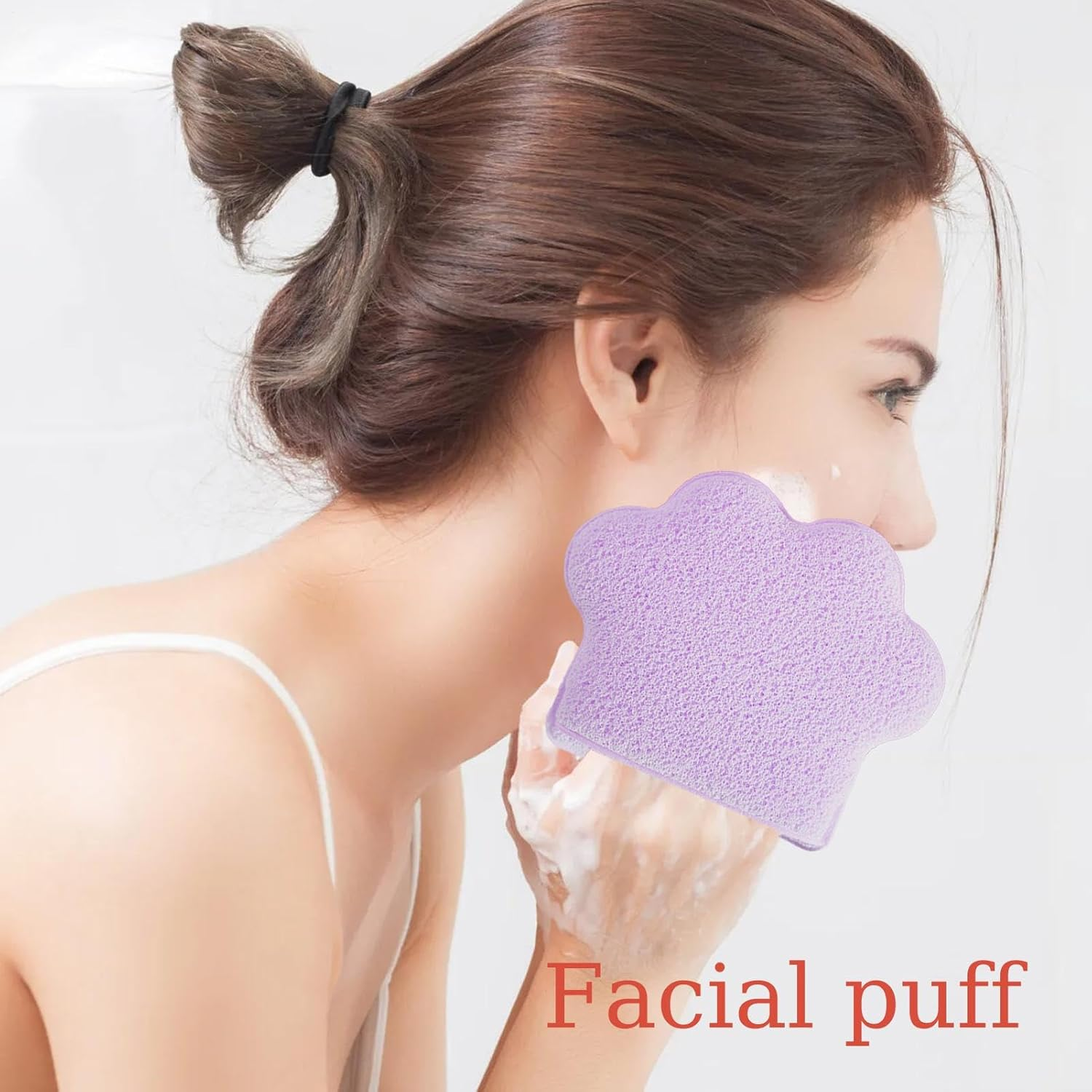 Cat Paw Sponge - Facial Cleansing Pad for Skincare Routine | Enlarged Compressed Design with Soft Texture, Glove Type Cosmetic Remover for Daily Makeup Wipe, Bathing Accessories, Home Use image number 2