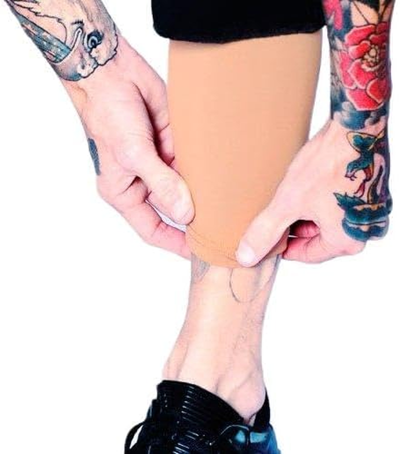 Tat2X Ink Armor Premium Lower Leg Tattoo Cover up Sleeve - No Slip Gripper - U.S. Made