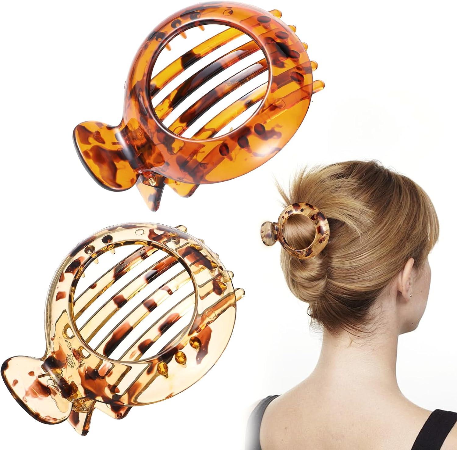 KFHENSOMR 2Pcs Small Hair Clip for Thin Hair Non-Slip Flat Hairs Claw Catch Jaw Clamp Resilient Spring Action Ideal for Everyday Accessory Clamps Hairs Accessories for Women