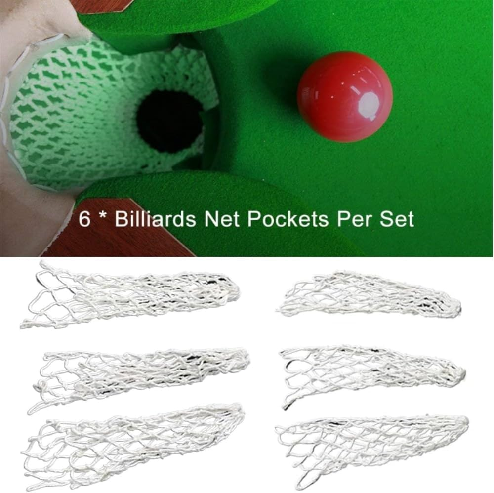 Goxfaca Pool Table Pockets, 6Pcs Billiards Table Pocket, Billiards Mesh Bag, Hollow Out Pocket Nets for Billiards Trainning, Sturdy Replacement Pockets for Pool, Replacing Pool Table Pockets - White image number 6