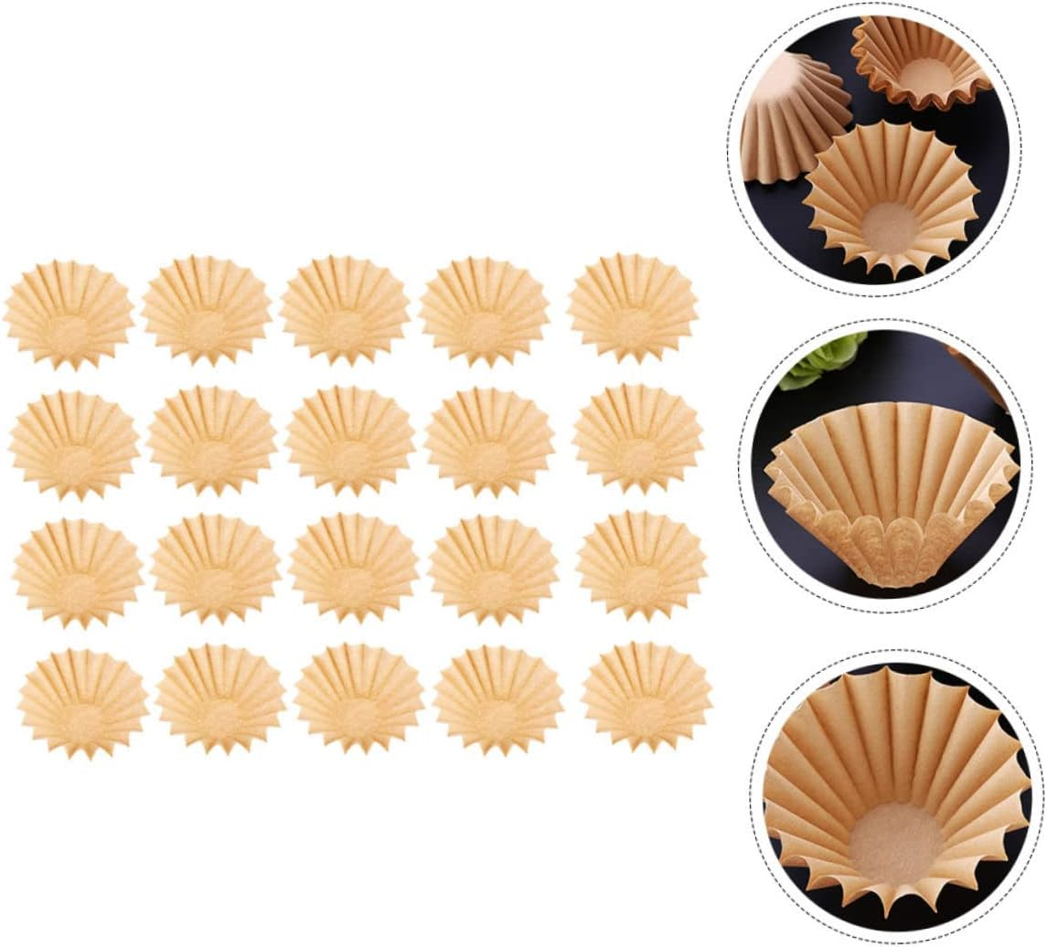 Ciieeo 100 Sheets Bowl Shaped Filter for Kung Fu Tea Wavy Design Filter Natural Coffee Tools Reusable Large for Home Outdoor Tea image number 1
