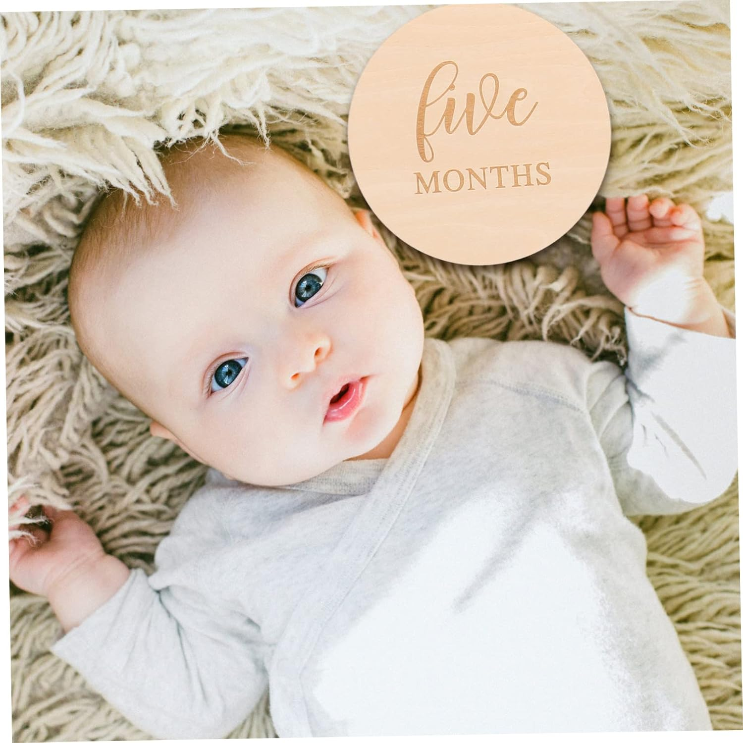 14Pcs Milestone Wood Discs Photo Props round Cards for Newborn Growth Tracking Birthday and Shower Decoration Practical Keepsake for Boys image number 2