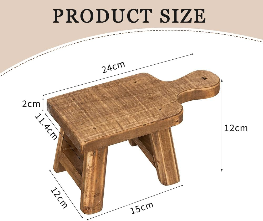 Wood Pedestal Stand,Tabletop Potted Pant Stand,With Handles,Sturdy Durable,Soap Tray,Accessories Display Decorative Tray,For Home Balcony House Garden Indoor Outdoor image number 5