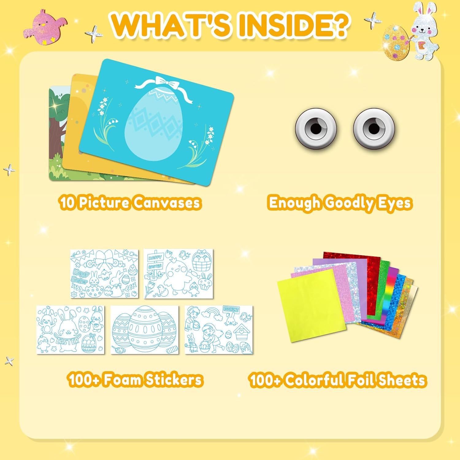 ZMLM Easter Crafts Gifts for Kids - Foil Art Mess Free Activity, Fun Easter Basket Stuffers, Gifts for Ages 4 5 6 7 8 9 10 11 12 Girls Boys, Creative Arts and Crafts Kits Games Toys for Kids image number 4