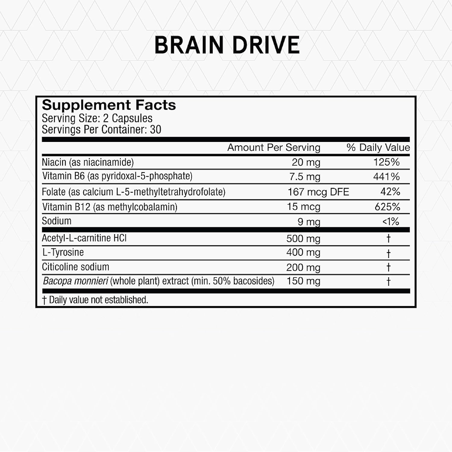 Momentous Brain Drive Nootropic Supplement, Non-Gmo and Gluten Free, Memory and Focus (30 Servings/60 Capsules)