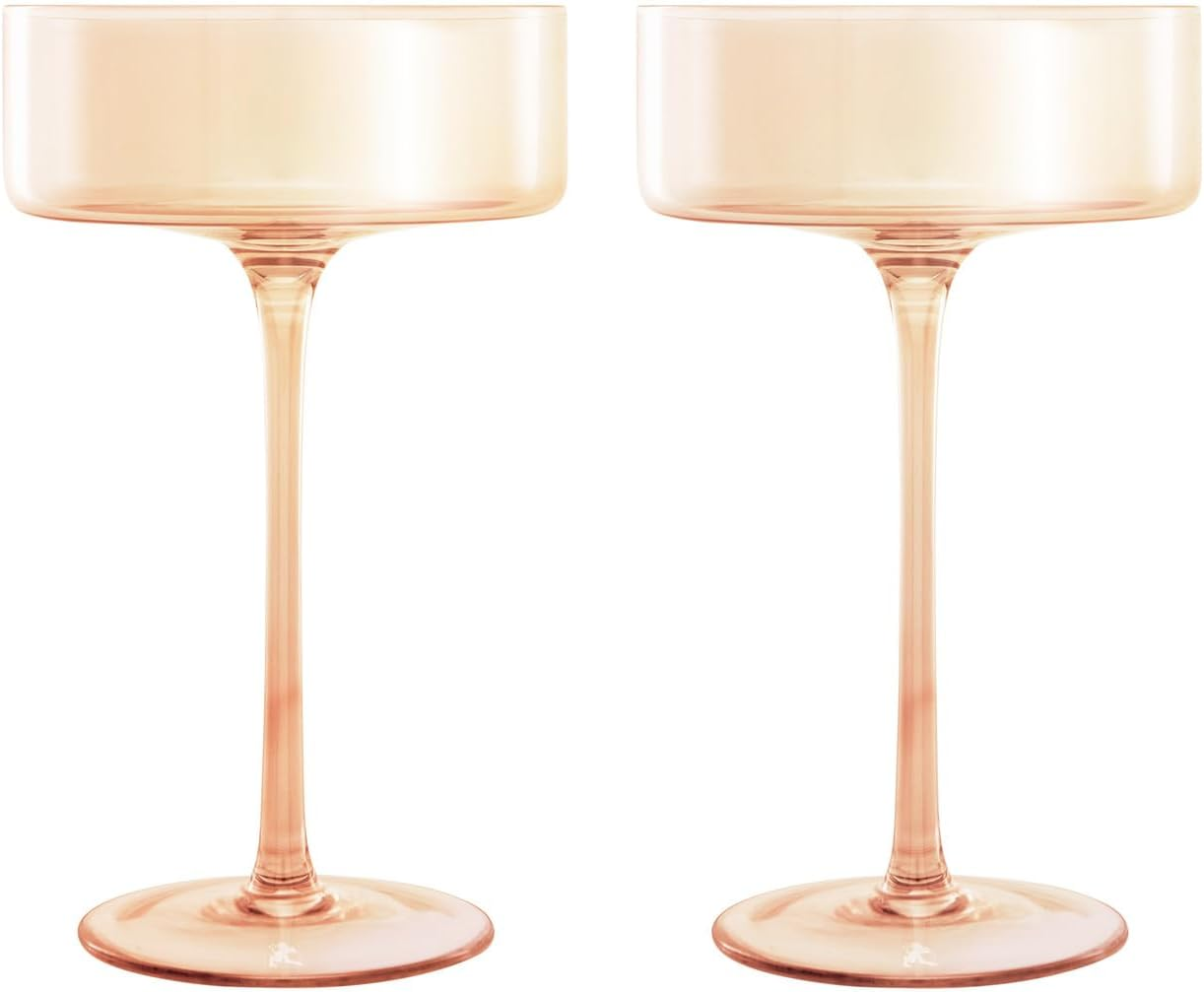 Maxwell & Williams Glamour Coupe Glass 240ML Set of 2 Blue Gift Boxed