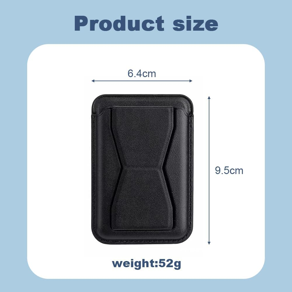 TTPSRY Compatible with Magsafe Wallet Leather Card Holder Magnetic Wallet with Adjustable Stand Ultra Slim Magnetic Wallet for Iphone 16/15/14/13/12 Series, Black, Minimal image number 4