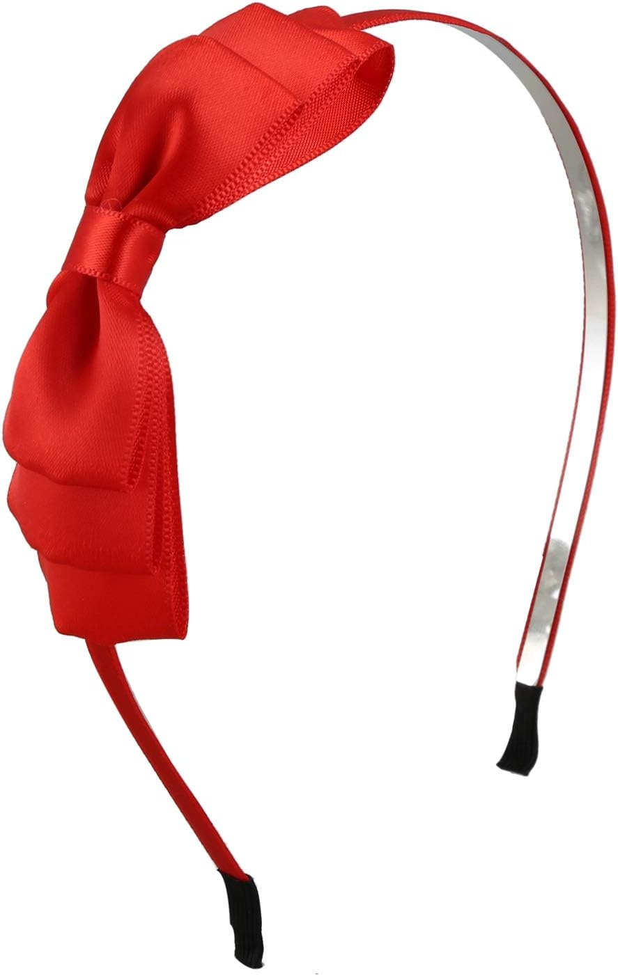 Spacesea Bow Hair Band Soft Elastic Bow Headband Hair Accessories for Children Adults Red image number 1