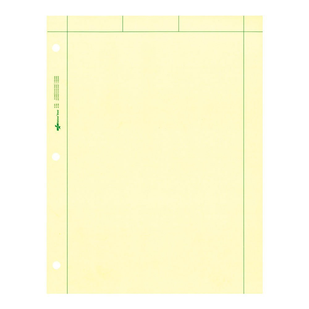 NATIONAL Brand Computation Pad, Plain & 5 X 5 Quad on Back, Green Paper, 8.5 X 11 200 Sheets (42389) image number 2