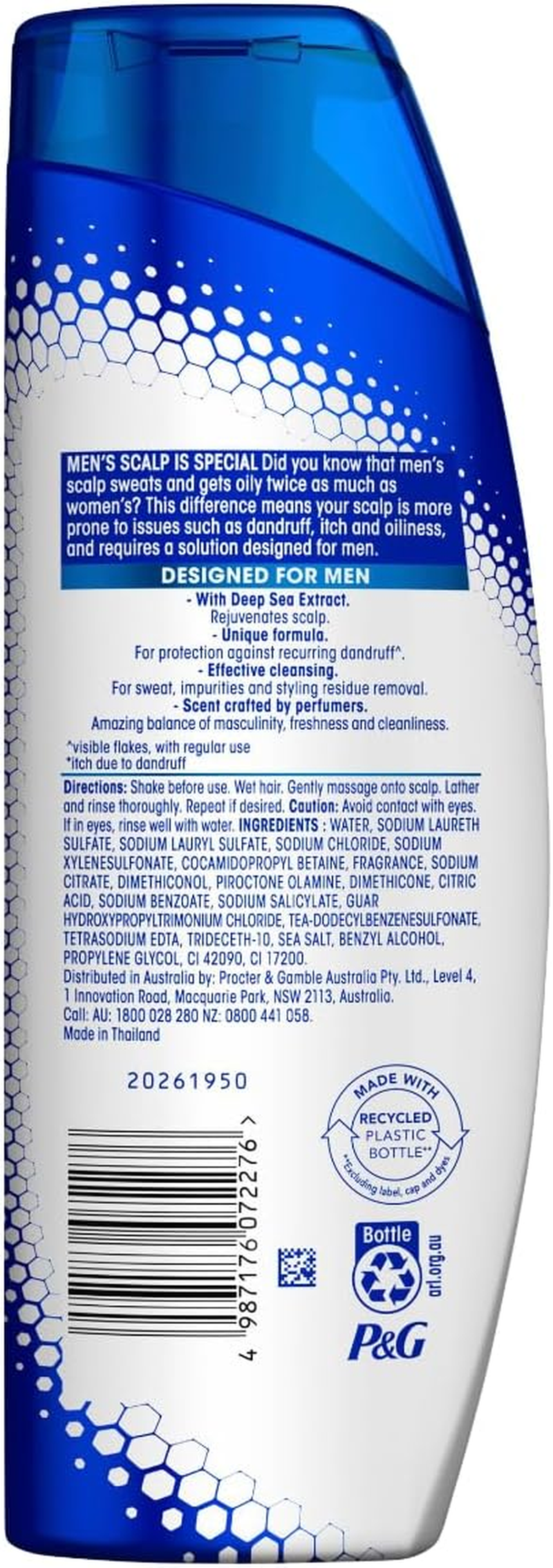 Head & Shoulders Ultra Men 2 in 1 Moisture Recharge 400Ml Shampoo image number 3
