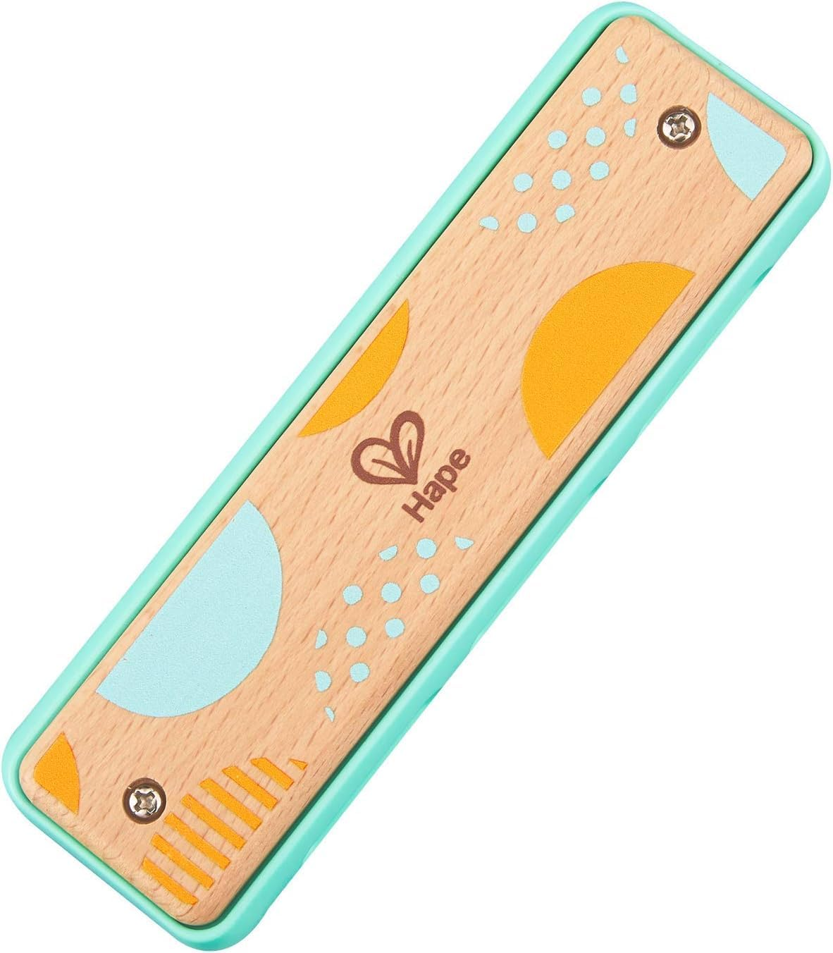 Hape Blues Harmonica | 10 Hole Wooden Musical Instrument Toy for Kids, Yellow (E8919)