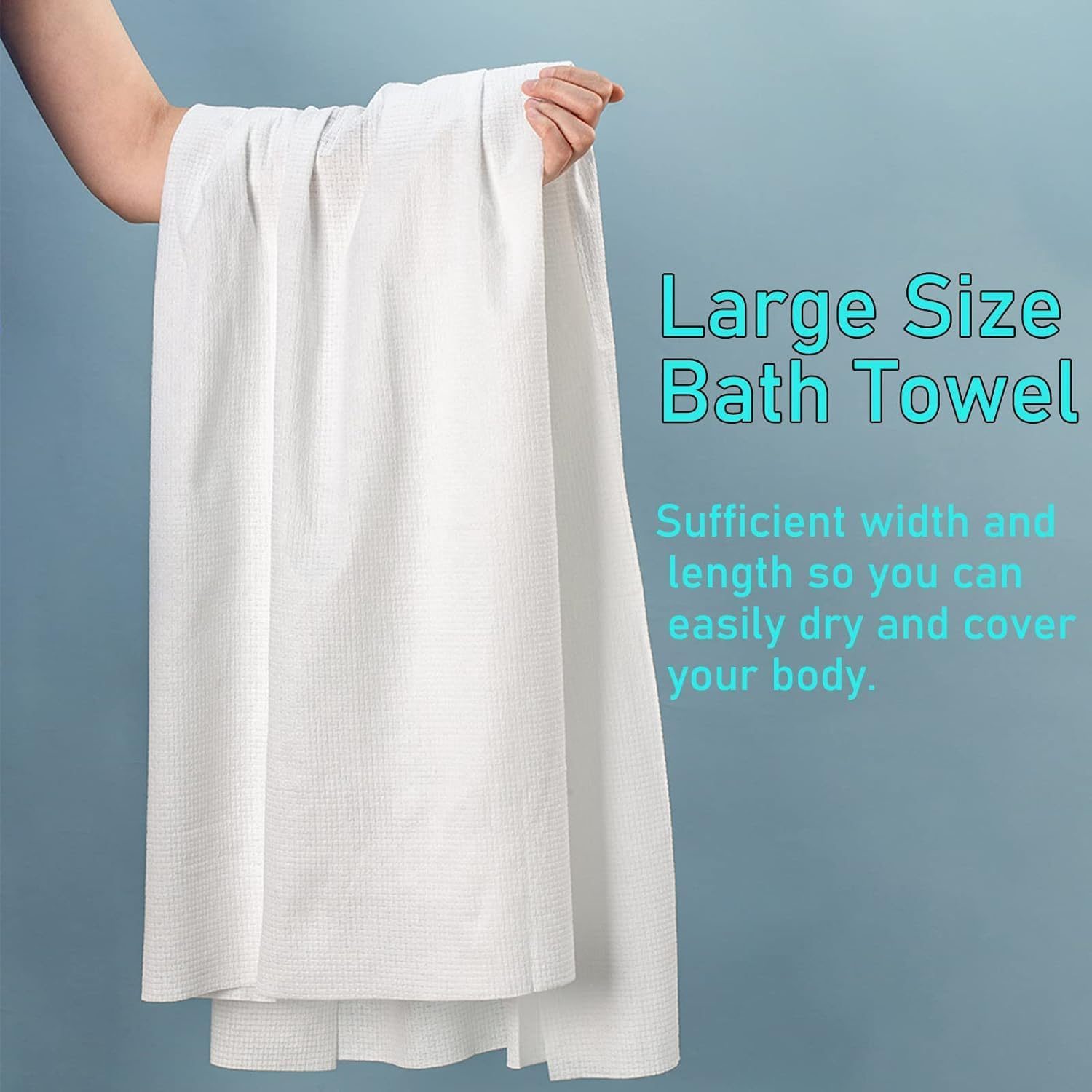 4PCS Disposable Bath Towels Sets,Big Shower Towels and 4Pcs Disposable Towel, Portable Pure Cotton Body Towel for Travel, Hotel,Camping, Hiking, Beauty Salon image number 1