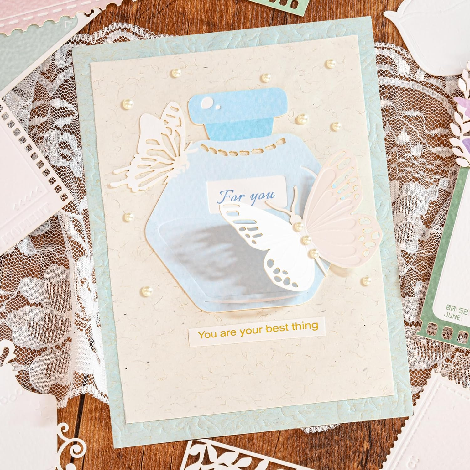 2 Packs Vintage Scrapbook Cutout Paper Window Frame Decorative Paper Butterfly Bottle Film Deco Paper for Card Making DIY Photo Album Notebook Scrapbooking Handmade Arts and Crafts (Shine) image number 5