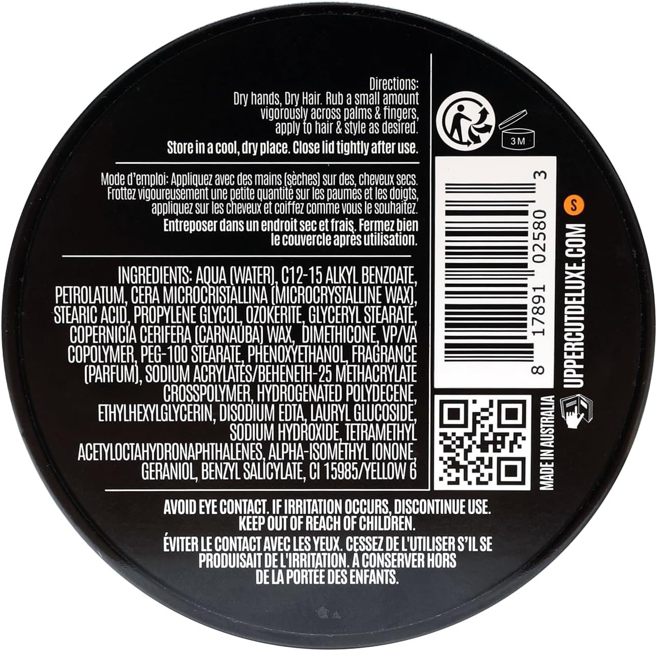 Uppercut Deluxe, Texture Cream, Re-Workable, Pliable Hold, Natural Finish, Texture Cream for Men 3.5 Oz image number 1